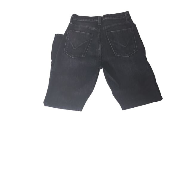 Hudson Jeans Holly High Waist Black Denim Straight Jeans Split Side Slit Size 25 - Picture 10 of 12